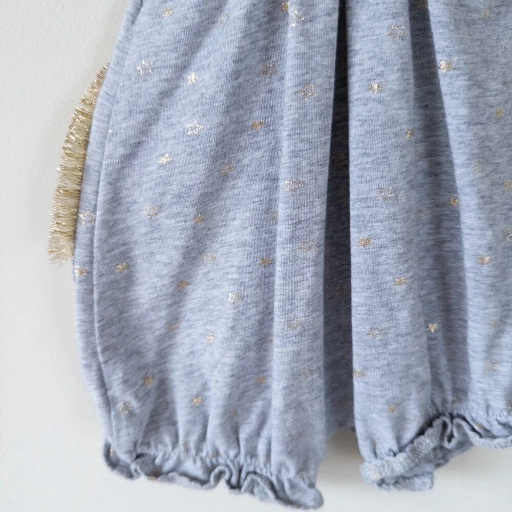 Mud Pie Baby Girl 0-3m Unicorn‎ Bubble Romper Gold Tulle Summer